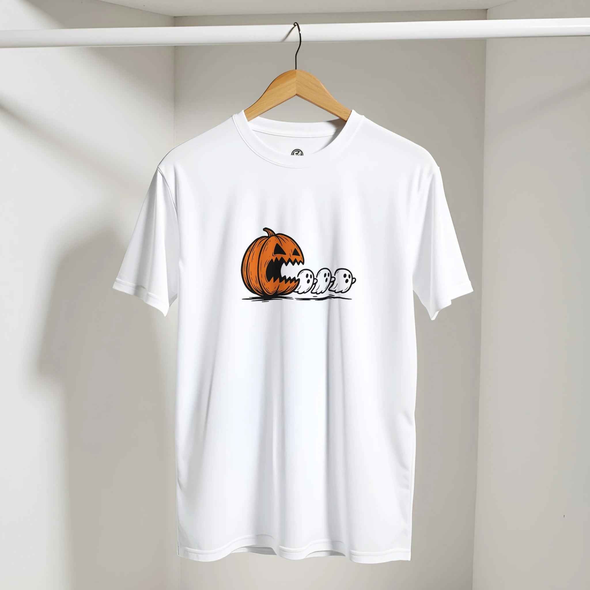 Chomped by the Pumpkin – Funny Halloween Ghost Chase T-Shirt