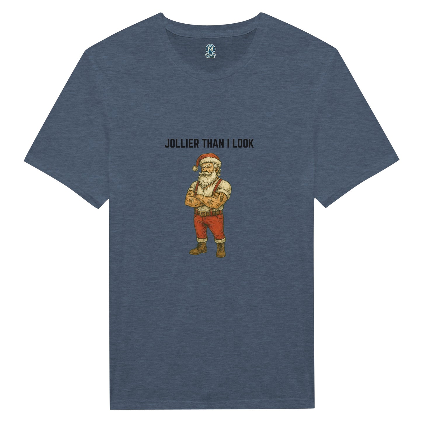 Tattooed Santa T-Shirt – Edgy Holiday Graphic Tee - F4 Custom Prints
