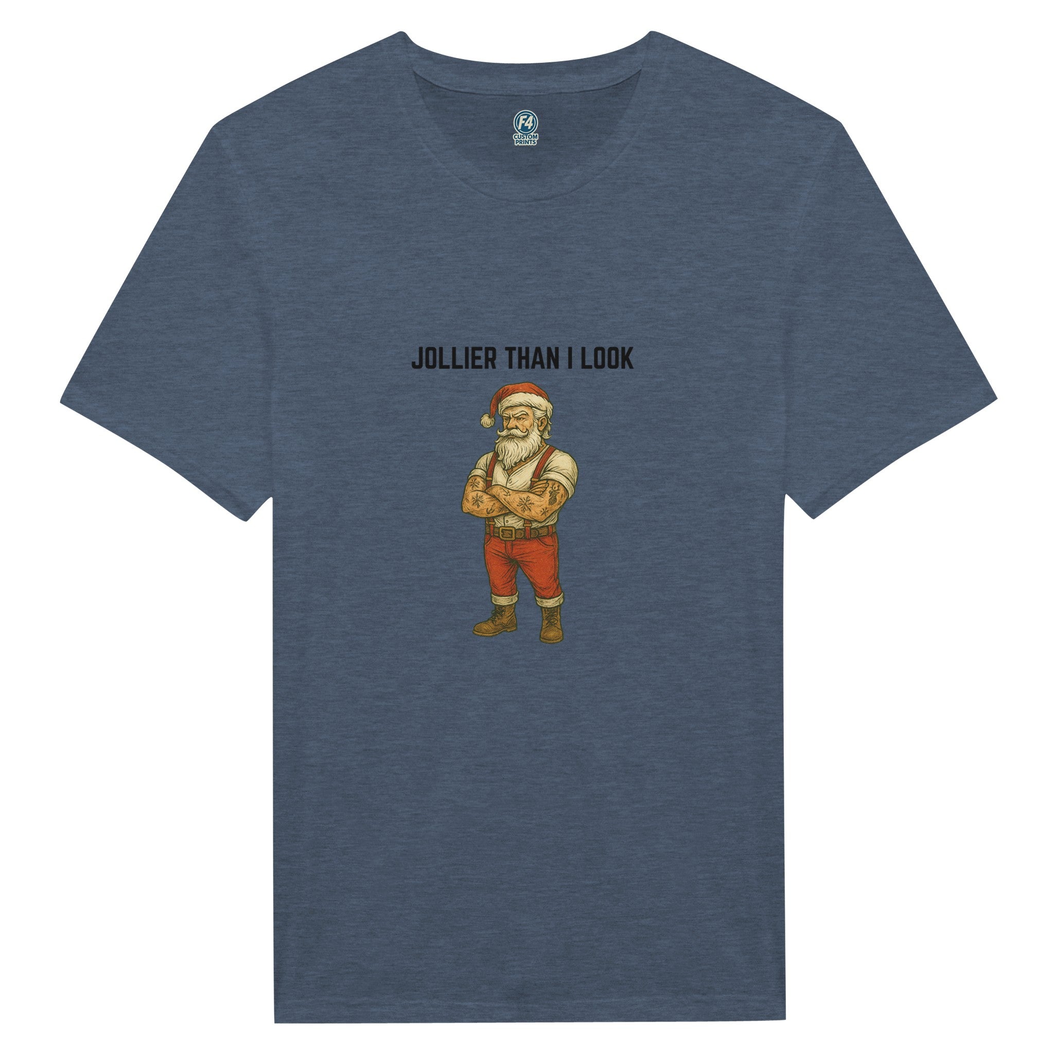 Tattooed Santa T-Shirt – Edgy Holiday Graphic Tee - F4 Custom Prints