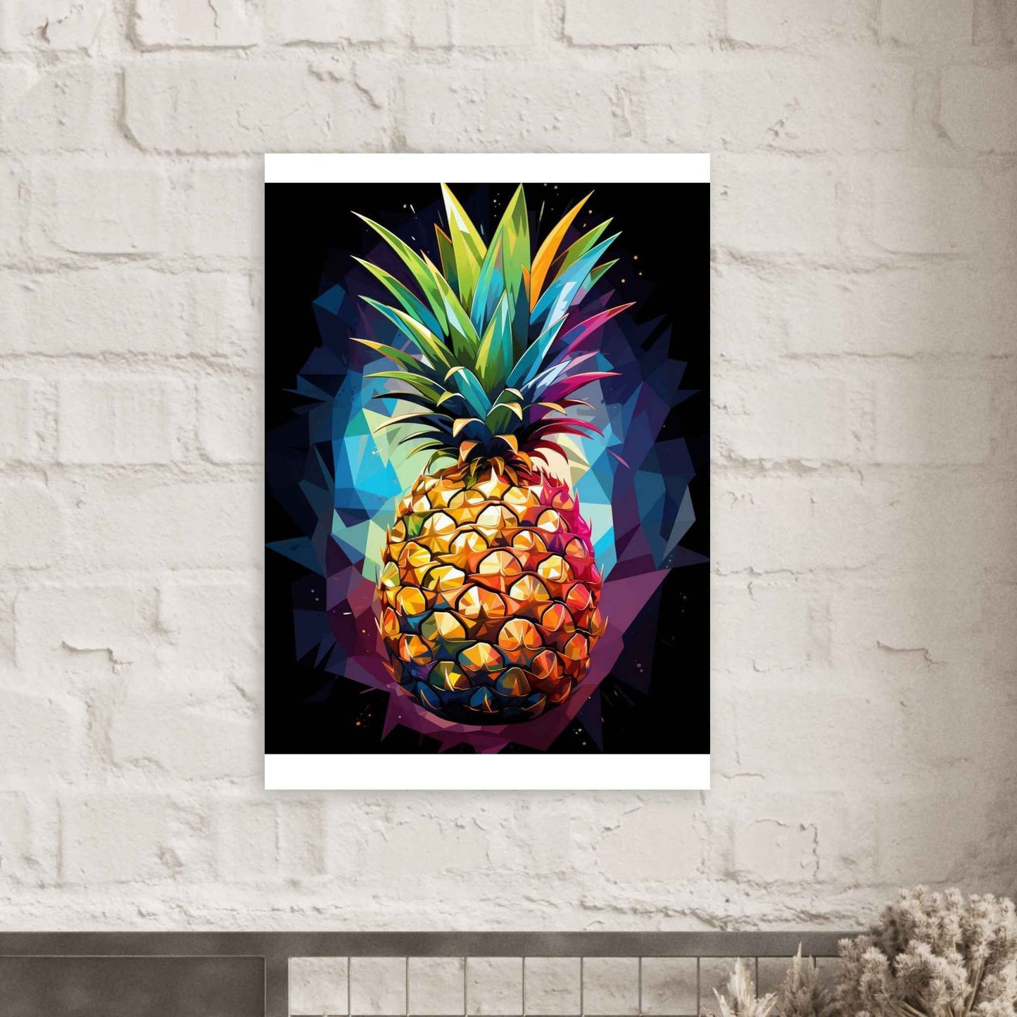 Neon Pineapple Poster – Vibrant Abstract Wall Art (Multiple Sizes Available)