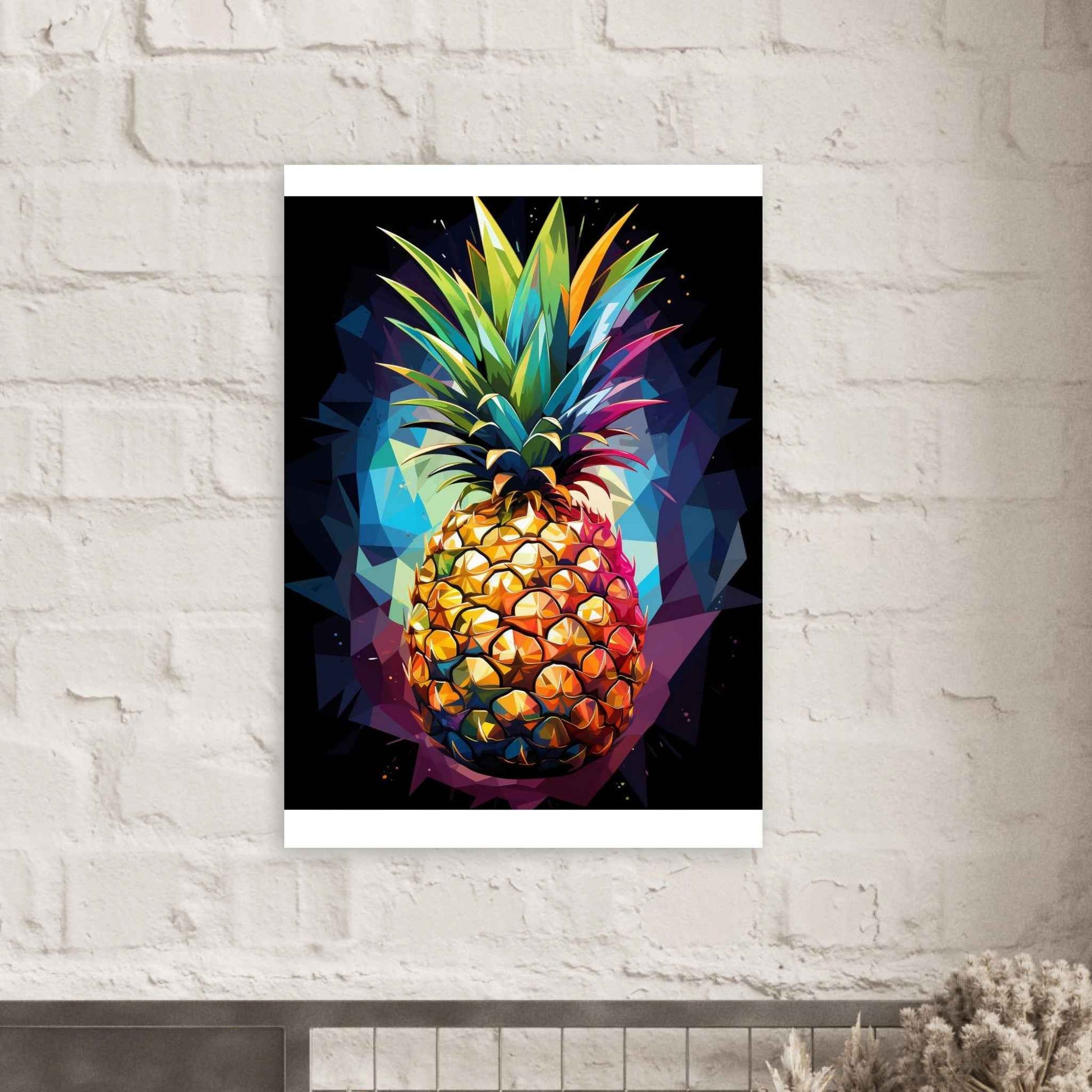 Neon Pineapple Poster – Vibrant Abstract Wall Art (Multiple Sizes Available)