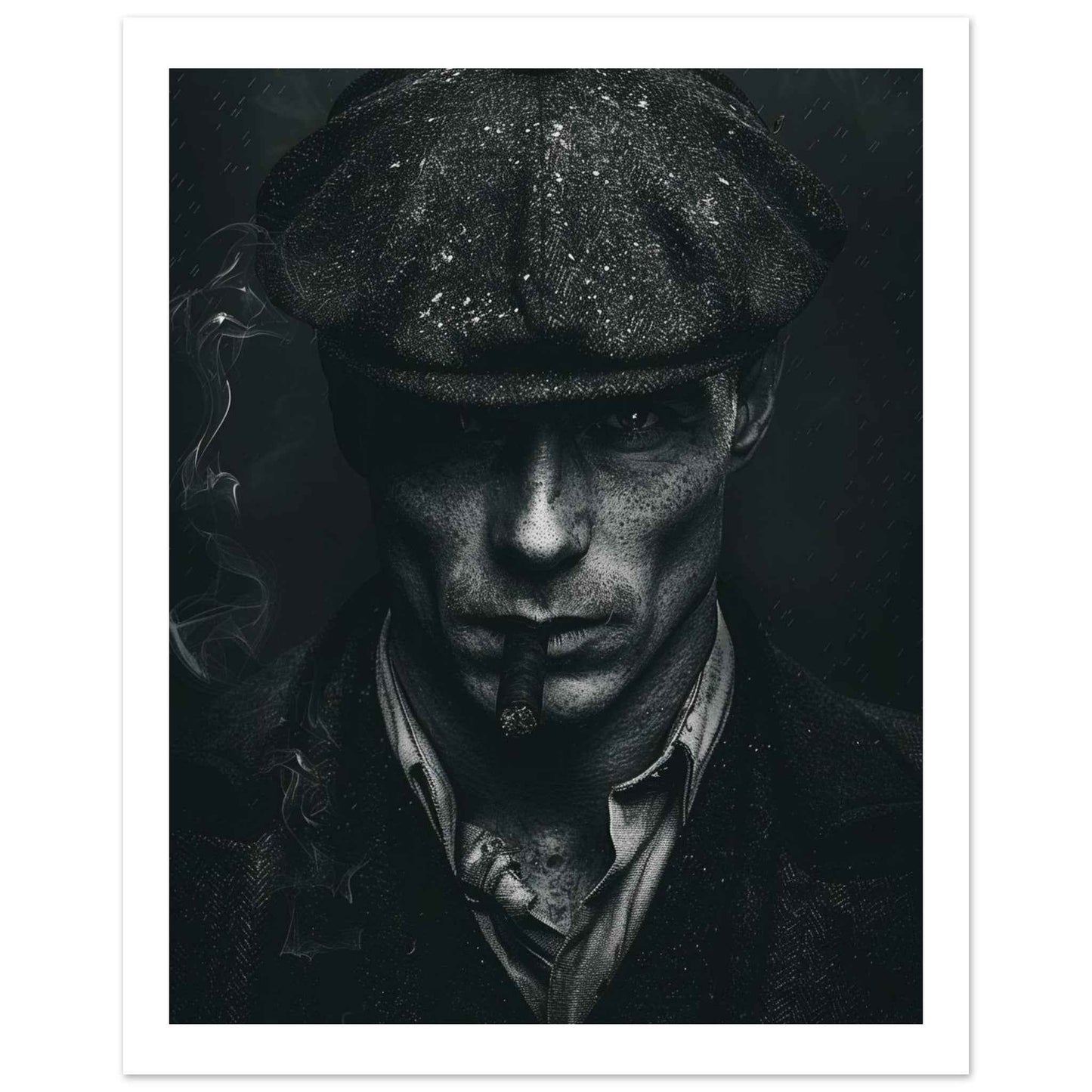 "The Gangster's Gaze" Poster – Moody Black & White Cinematic Wall Art (Multiple Sizes Available)