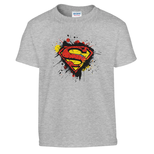 Kids Superman Splatter Shield T-Shirt