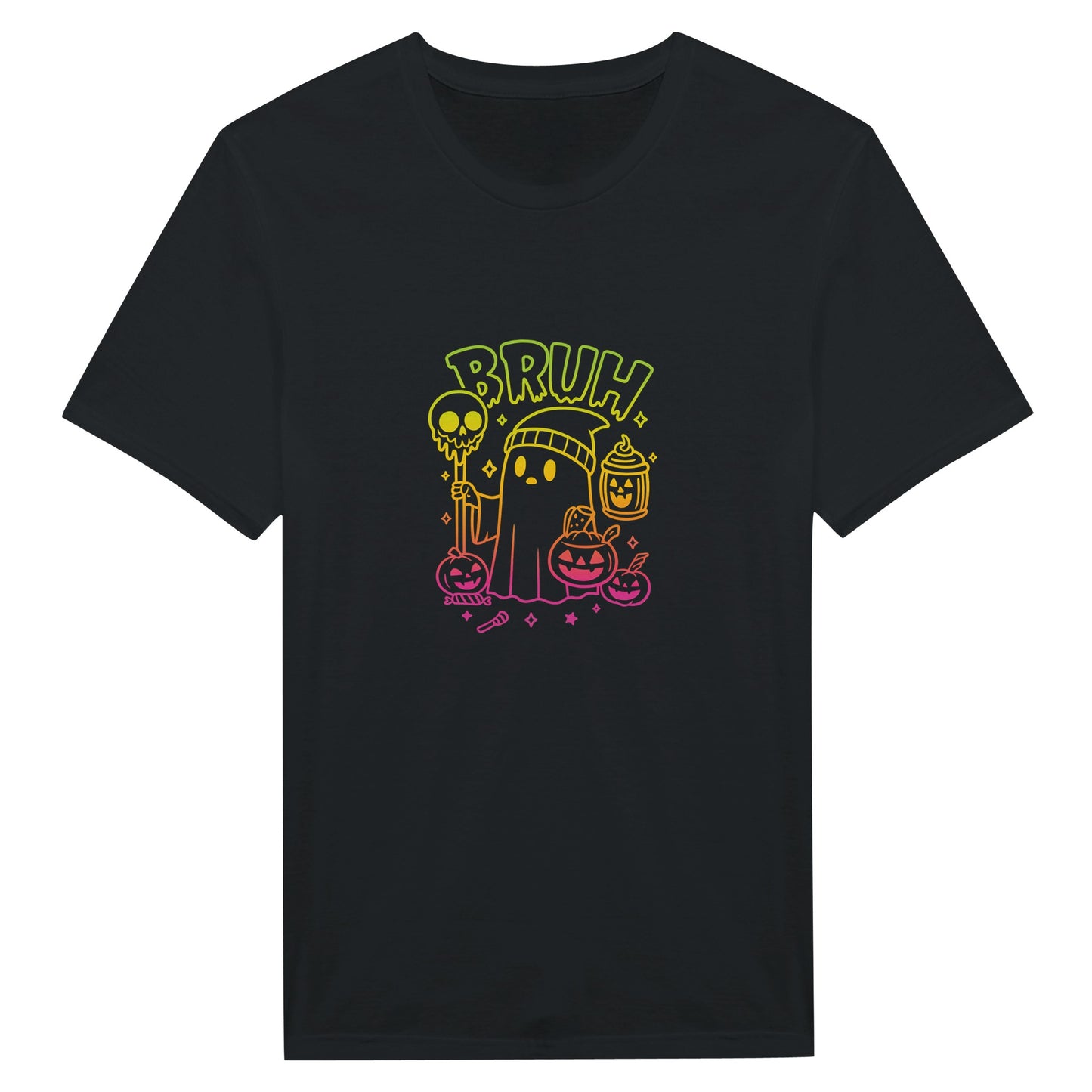 Bruh Halloween Ghost T-Shirt- Spooky Season Funny Meme Tee - F4 Custom Prints