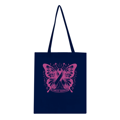 Breast Cancer Warrior Butterfly Tote Bag