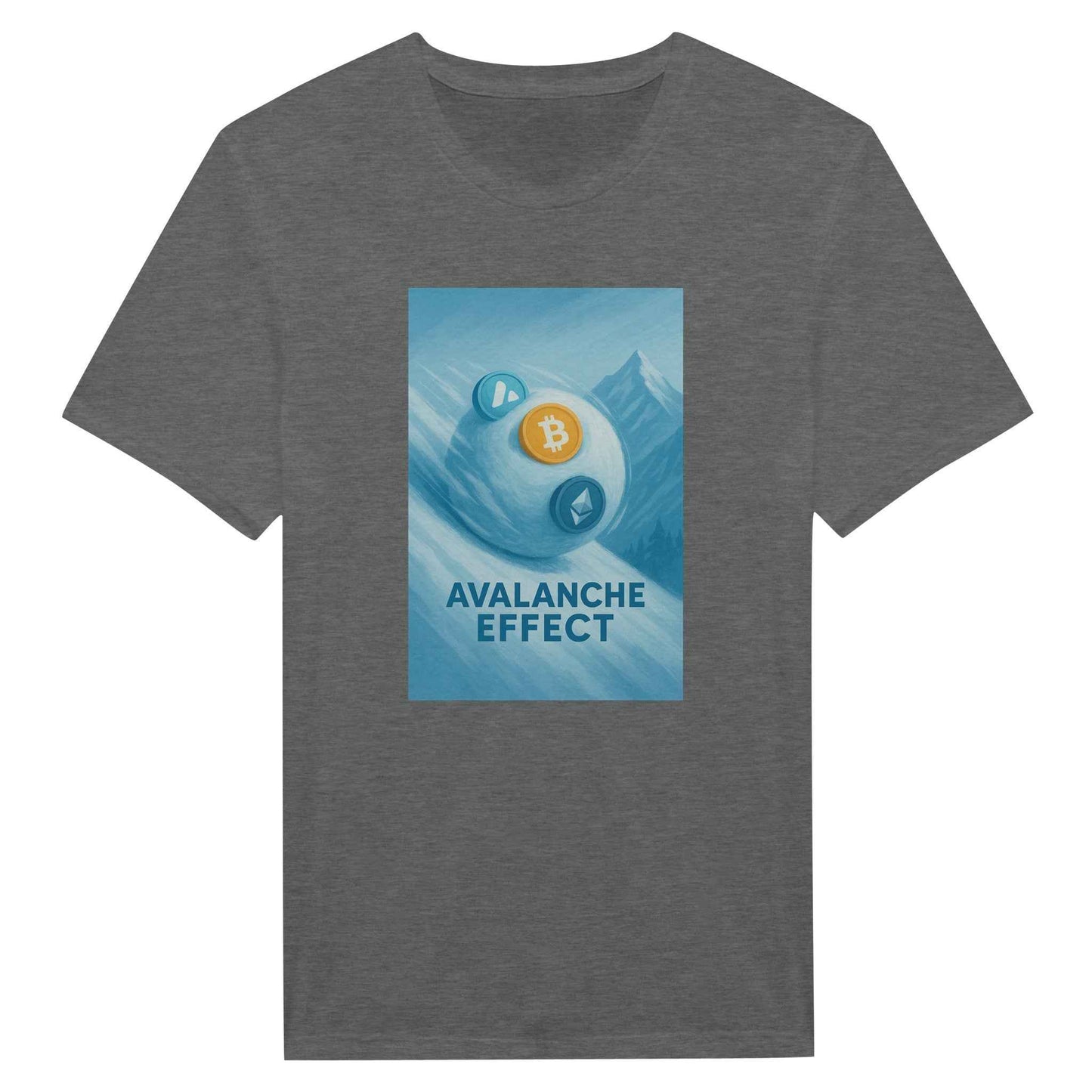 Crypto Avalanche Effect T-Shirt – Blockchain Snowball Graphic Tee in Multiple Colors