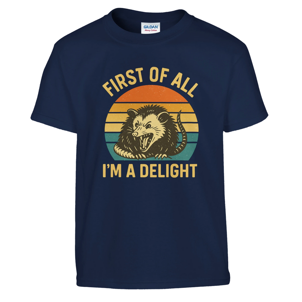 Kids First of All I’m a Delight Possum T-Shirt