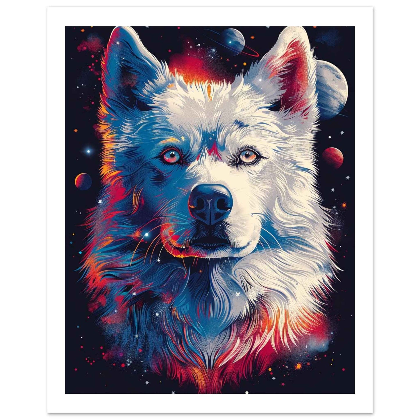 "Cosmic Wolf" Poster – Vibrant Galactic Wall Art (Multiple Sizes Available)