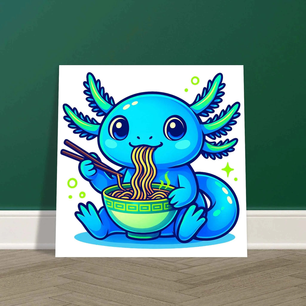 Kawaii Axolotl Ramen Fine Art Poster