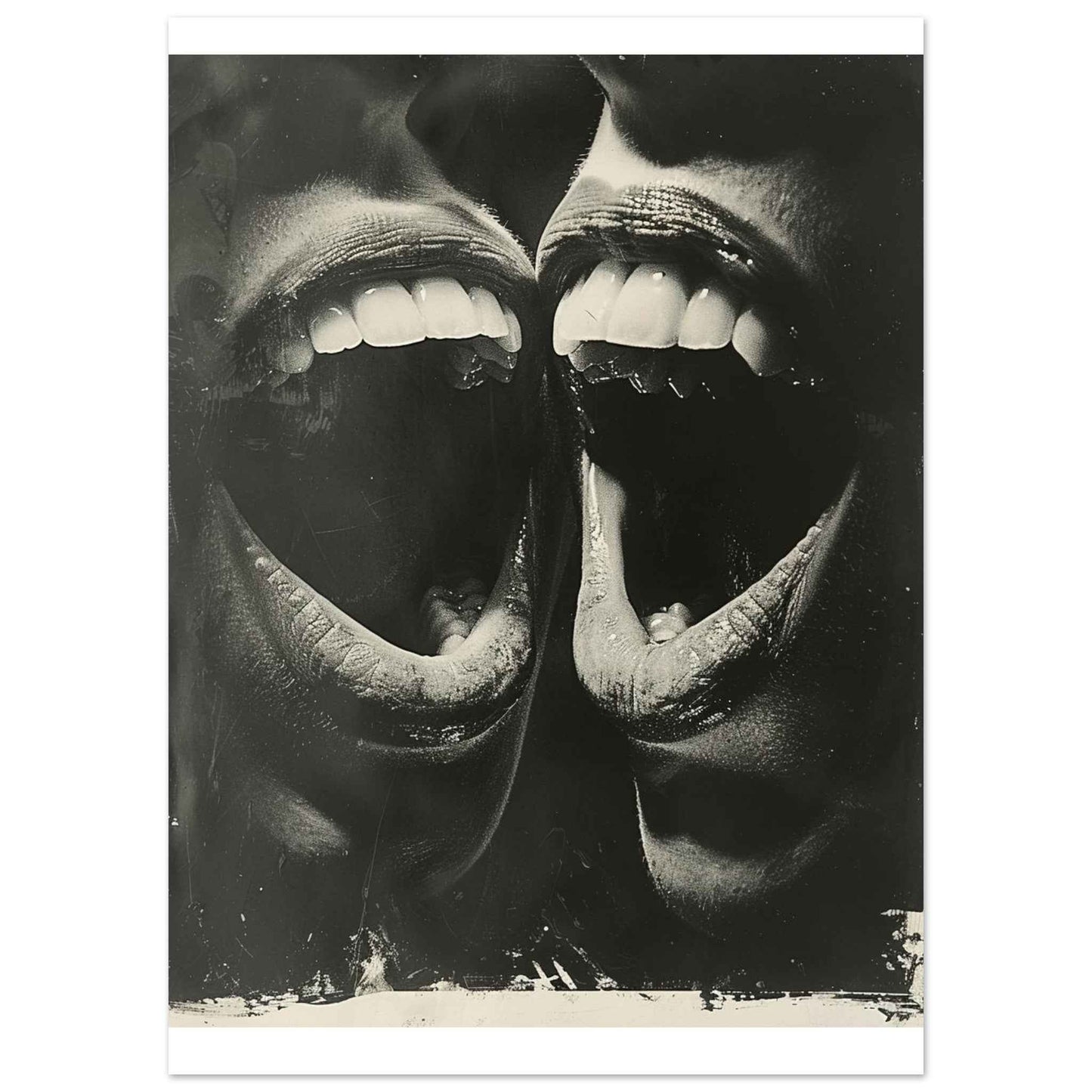 "Unleashed Joy" Poster – Dynamic Black & White Expressionist Wall Art (Multiple Sizes Available)