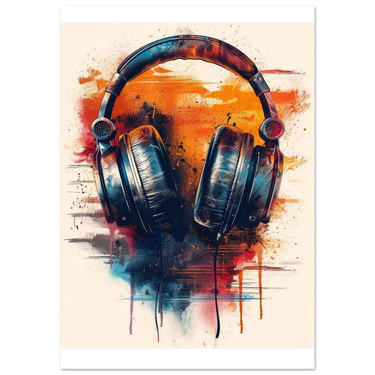 "Soundscape Headphones" Poster – Vibrant Urban Art Print (Multiple Sizes Available)