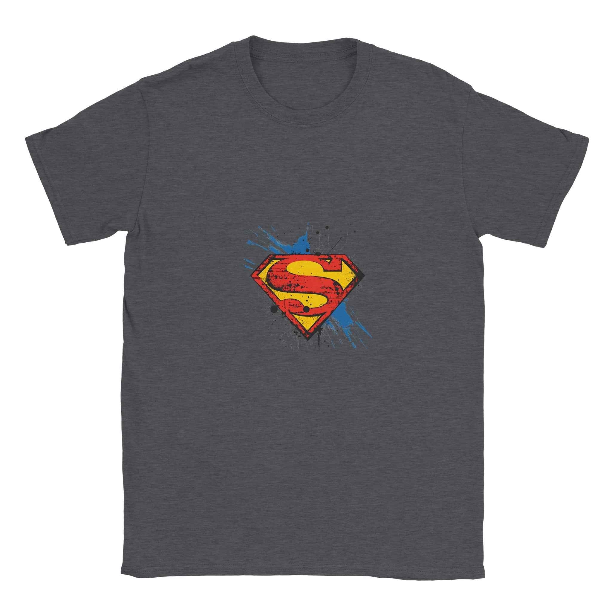 Distressed Superman Shield T-Shirt – Heroic Comic-Inspired Graphic Tee in Multiple Colors