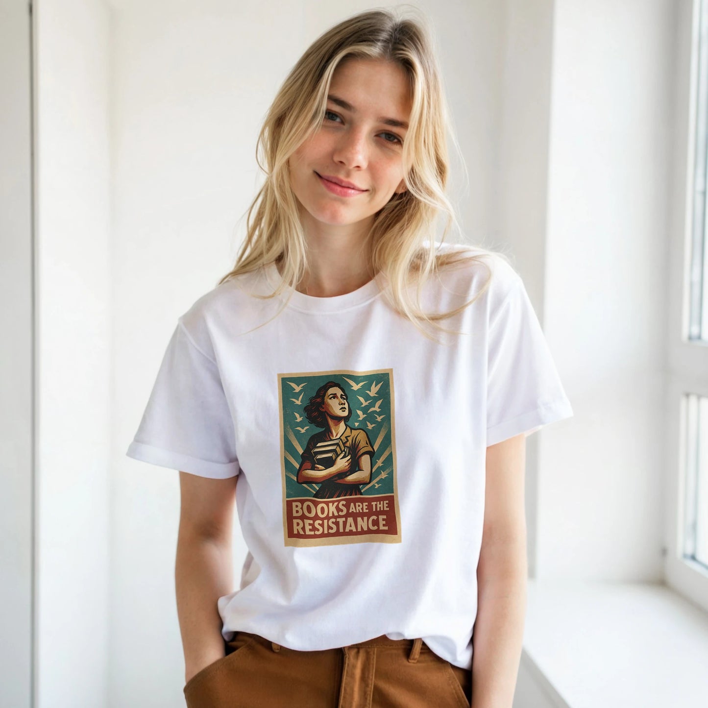 Books Are The Resistance T-Shirt – Vintage Activist Art for Book Lovers - F4 Custom Prints