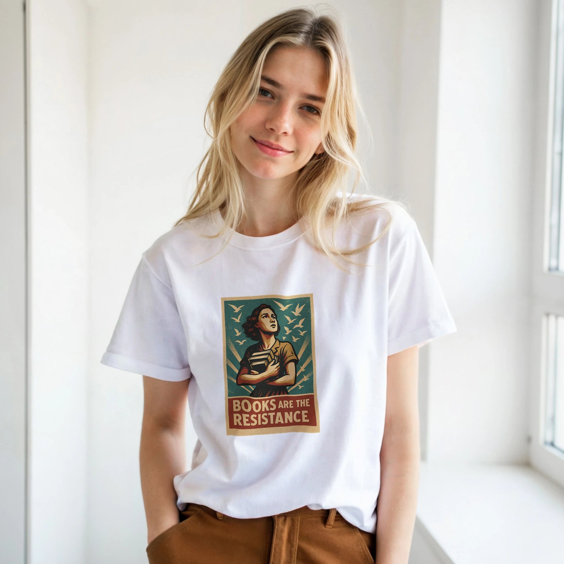 Books Are The Resistance T-Shirt – Vintage Activist Art for Book Lovers - F4 Custom Prints