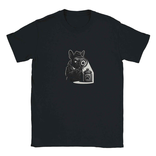 "Paw-tective Detective" Frenchie T-Shirt – Noir-Inspired French Bulldog Design