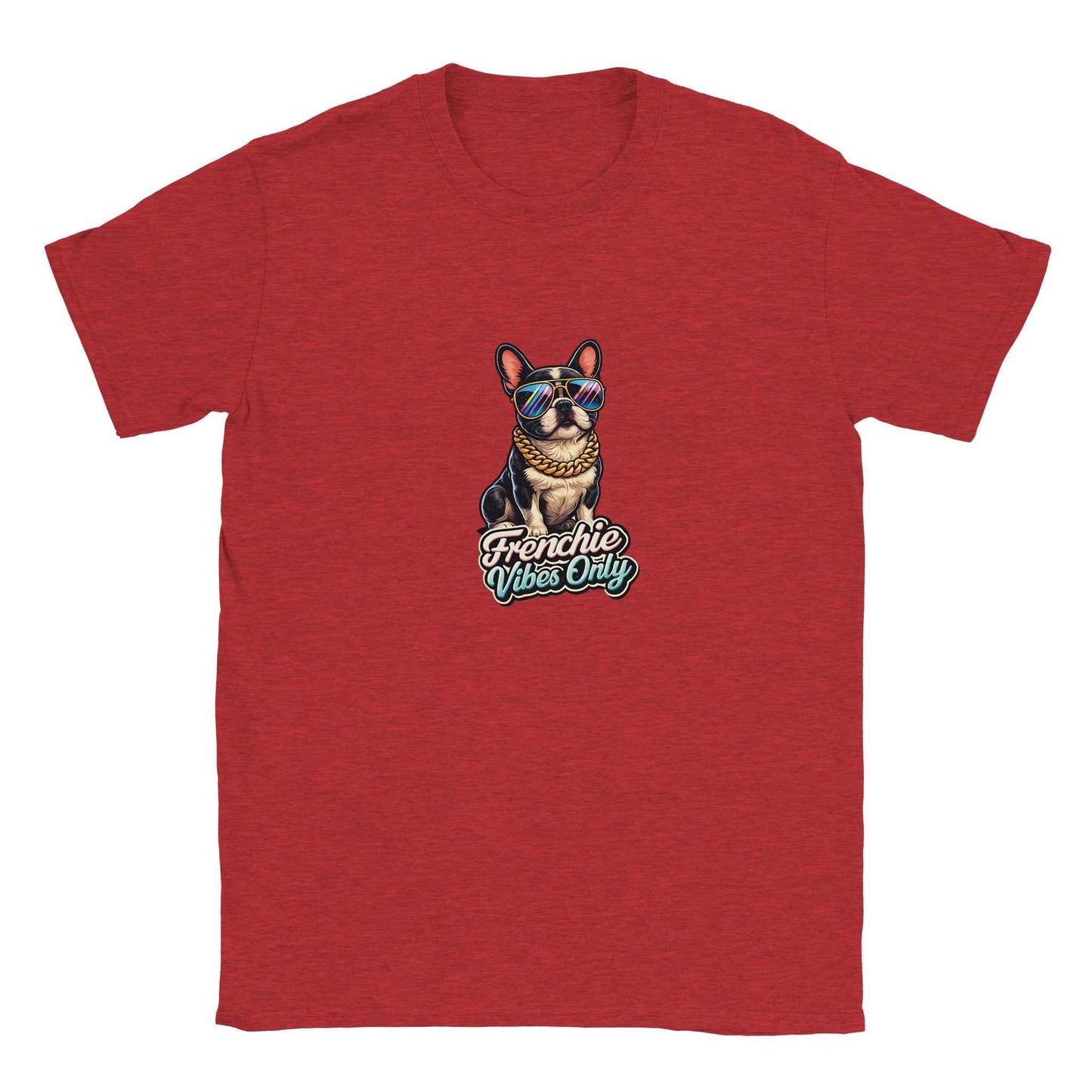 "Frenchie Vibes Only" Frenchie T-Shirt – Groovy Retro French Bulldog Design
