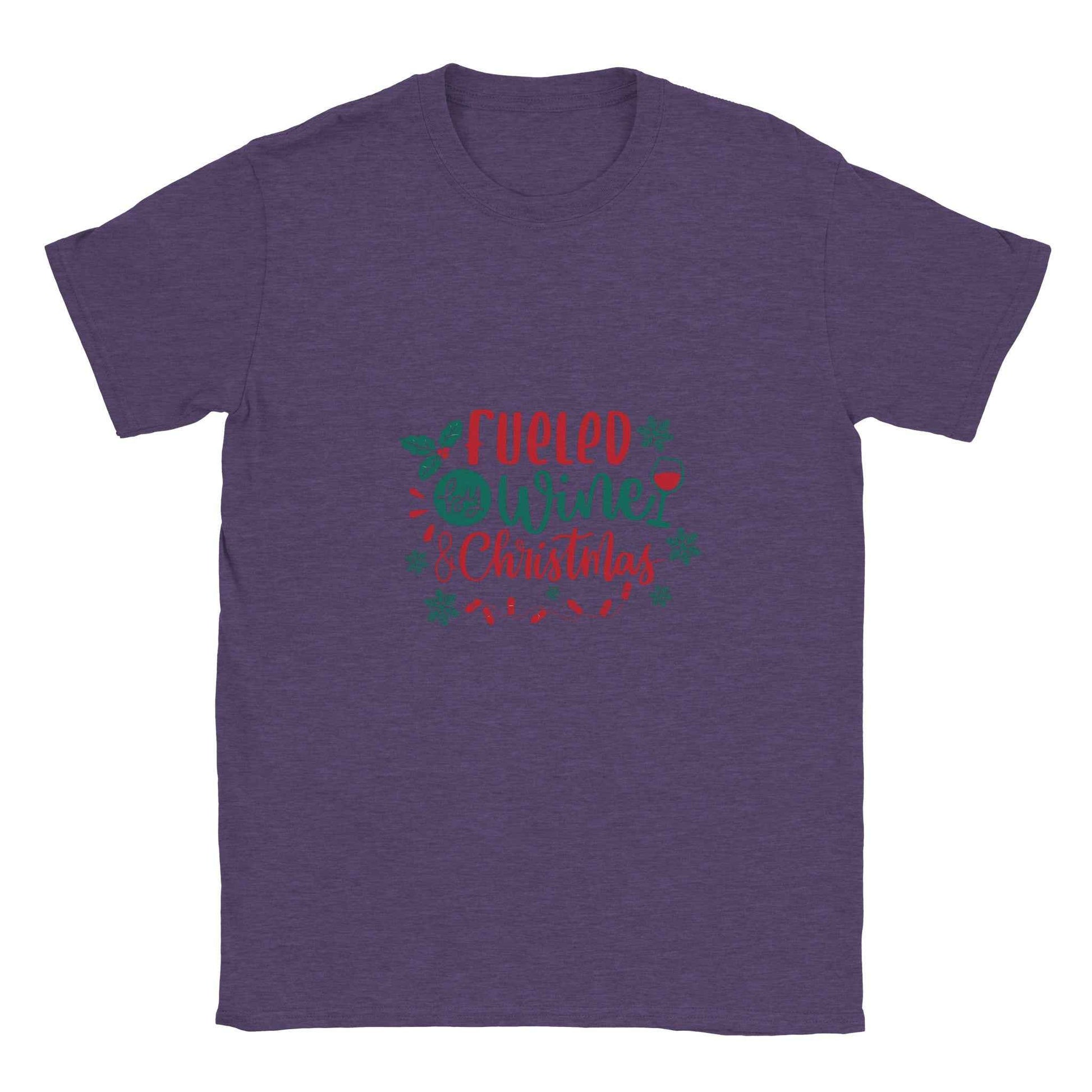 Fueled by Wine & Christmas Shirt – Festive Holiday Graphic Tee for Adults