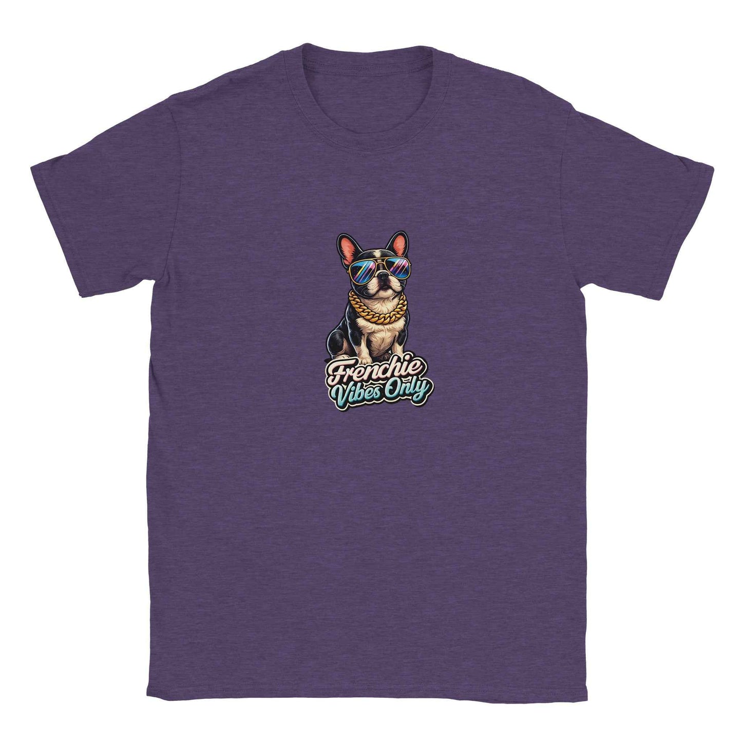 "Frenchie Vibes Only" Frenchie T-Shirt – Groovy Retro French Bulldog Design