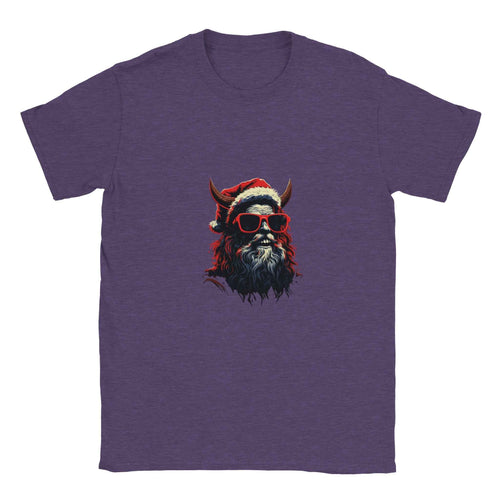 Bad Santa Rocker Tee – Edgy Horned Krampus Christmas Graphic Tee
