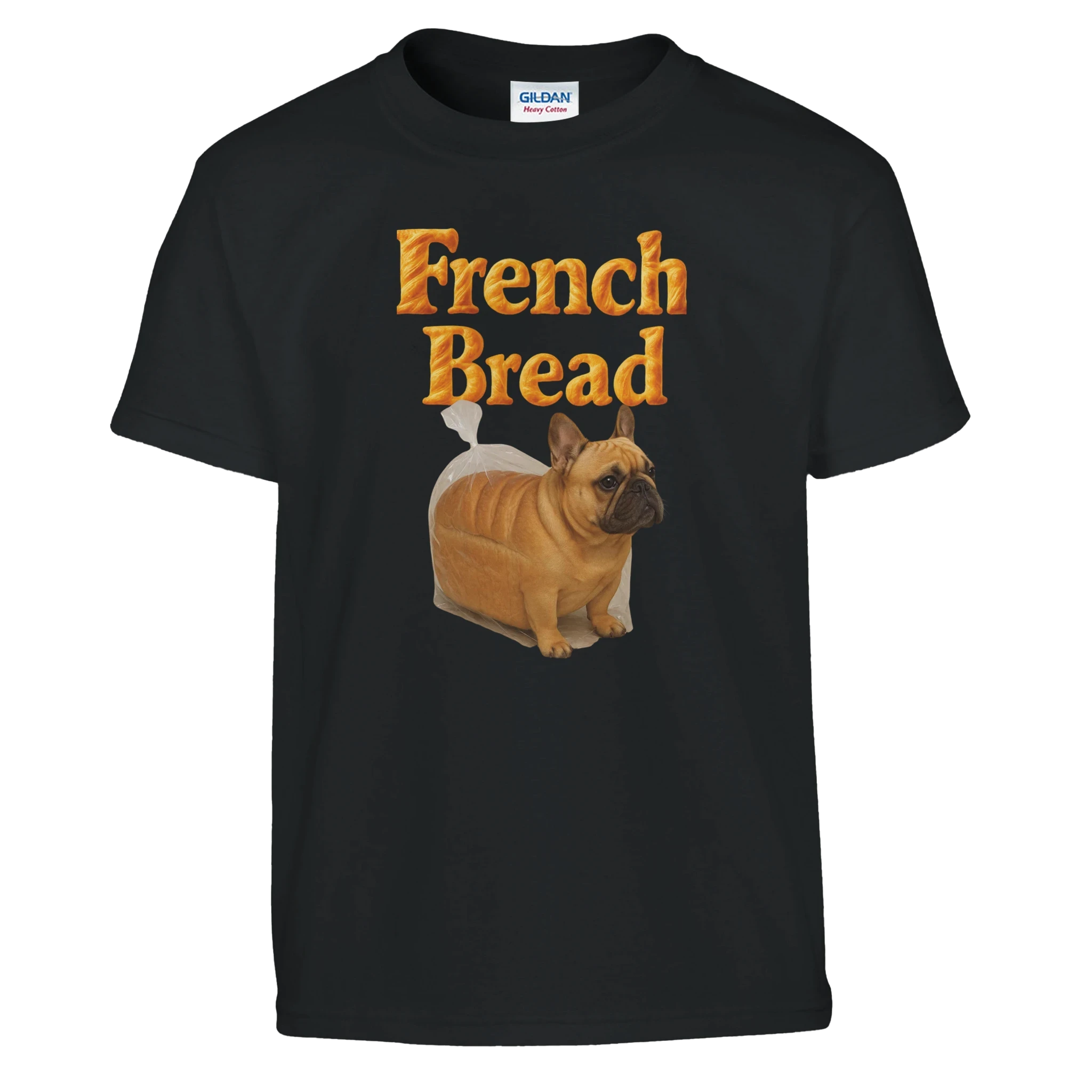 Kids Funny French Bread Bulldog T-Shirt