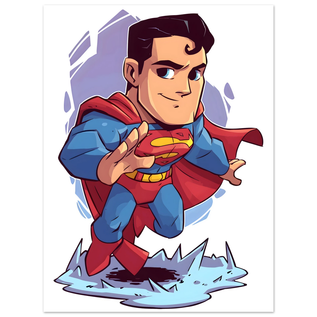 Chibi Superman Inspired Fine Art Poster
