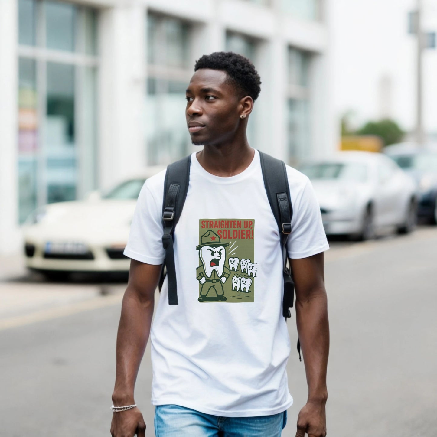 Dental Soldier T-Shirt – “Straighten Up, Soldier!” Retro Dental Humor Tee - F4 Custom Prints