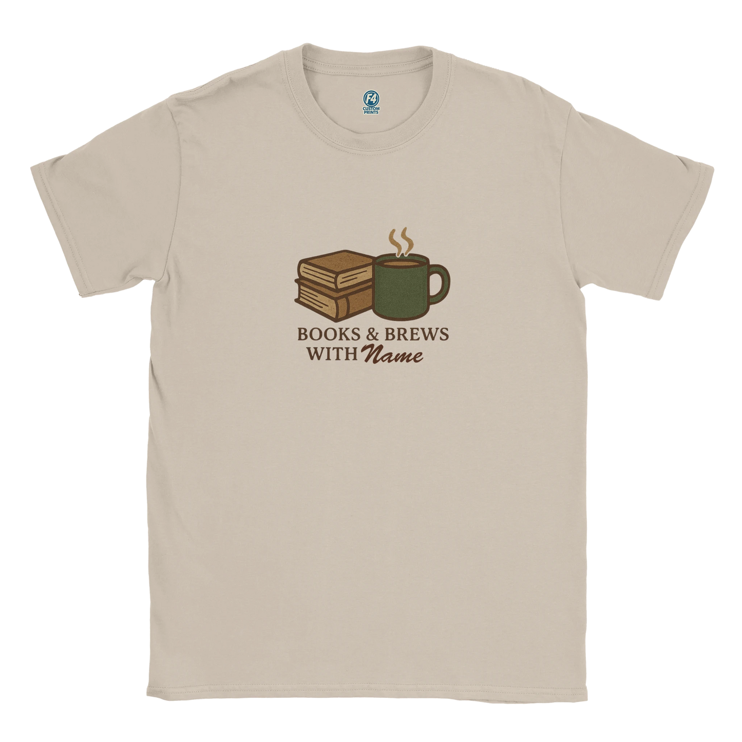 Books and Brews Personalized Bookish Shirt – Cozy Reading Coffee Tee - F4 Custom Prints