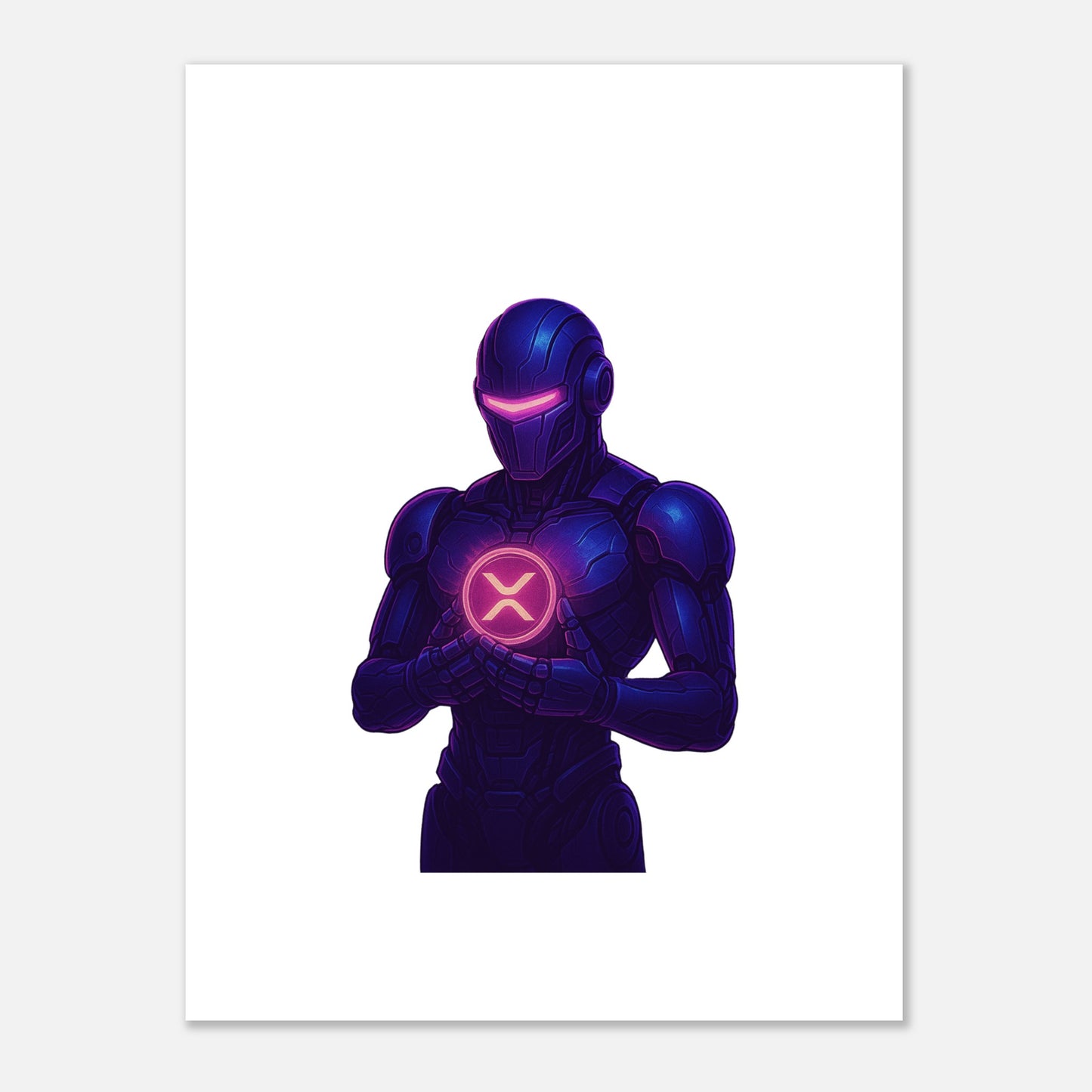 Crypto Ripple Robot Poster – XRP Guardian Futuristic Wall Art - F4 Custom Prints