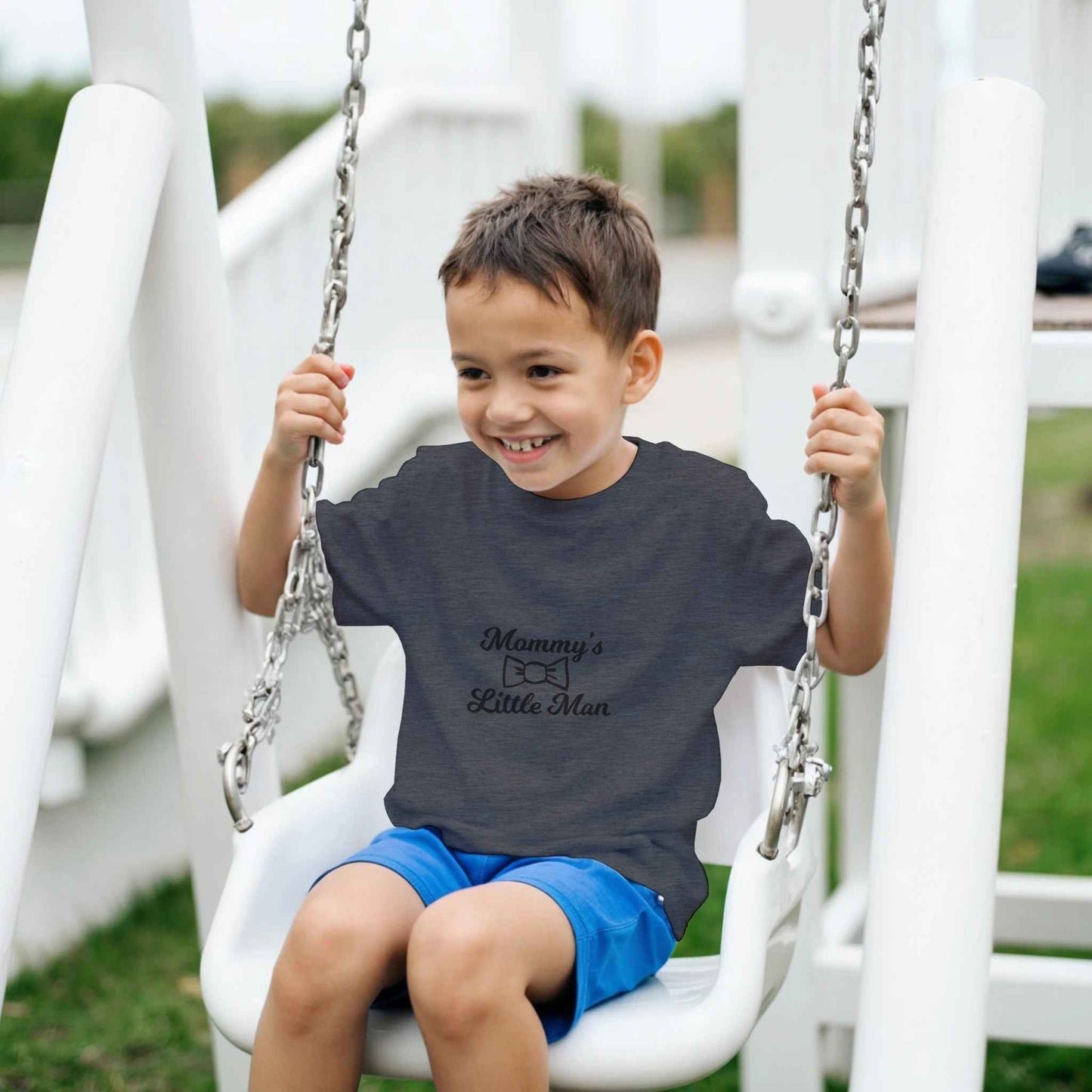 Mommy's Little Man Kids T-Shirt – Adorable Bow Tie Graphic for Your Dapper Darling