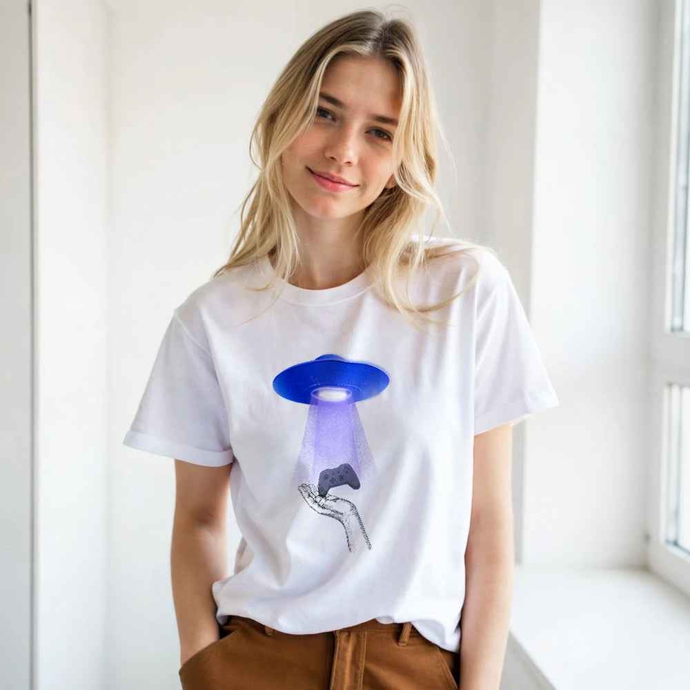 UFO Gamer T-Shirt – Abducted by Gaming Tee (Sibling Rivalrze Collection) - F4 Custom Prints