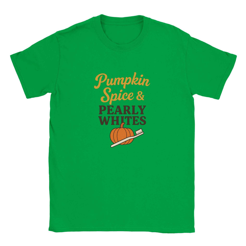 Pumpkin Spice Pearly Whites T-Shirt – Pumpkin Spice Dental T-Shirt - F4 Custom Prints