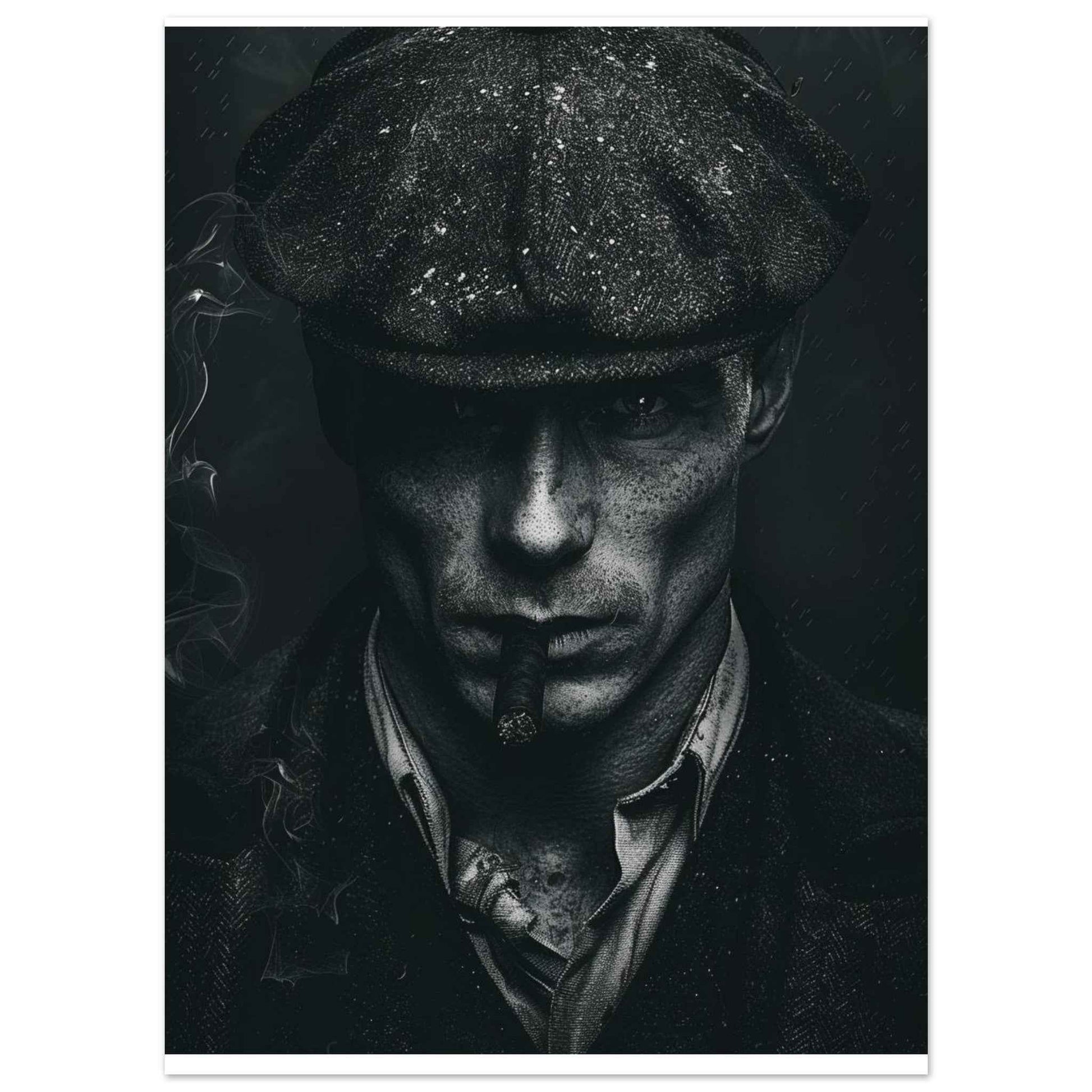 "The Gangster's Gaze" Poster – Moody Black & White Cinematic Wall Art (Multiple Sizes Available)