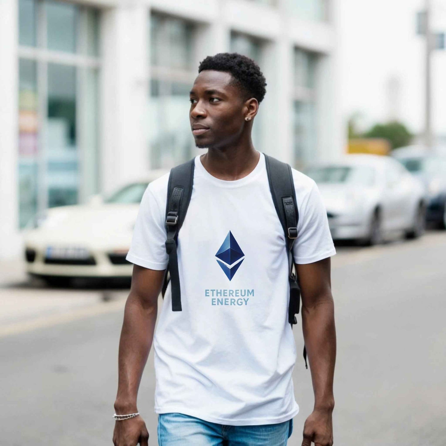 Ethereum Energy T-Shirt – Sleek Blue Crypto Logo Graphic Tee in Multiple Hues