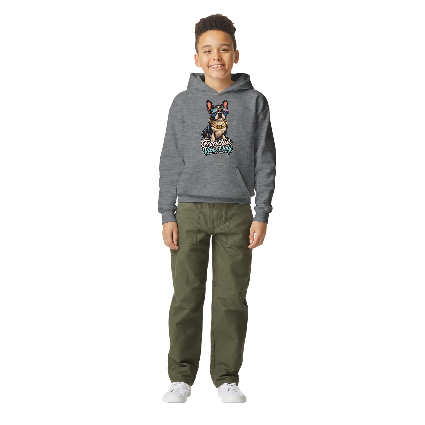 Kids Frenchie Vibes Only Hoodie