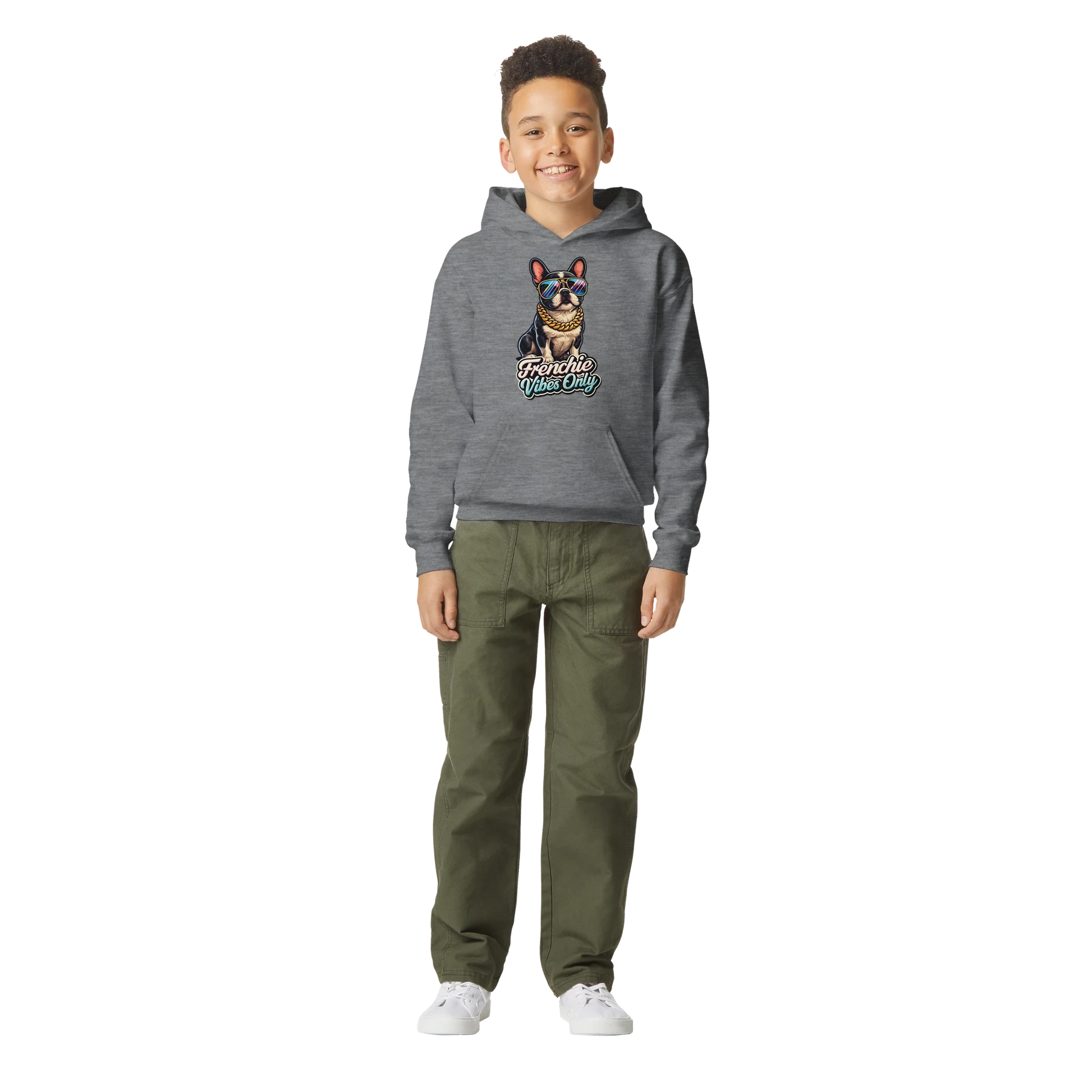Kids Frenchie Vibes Only Hoodie