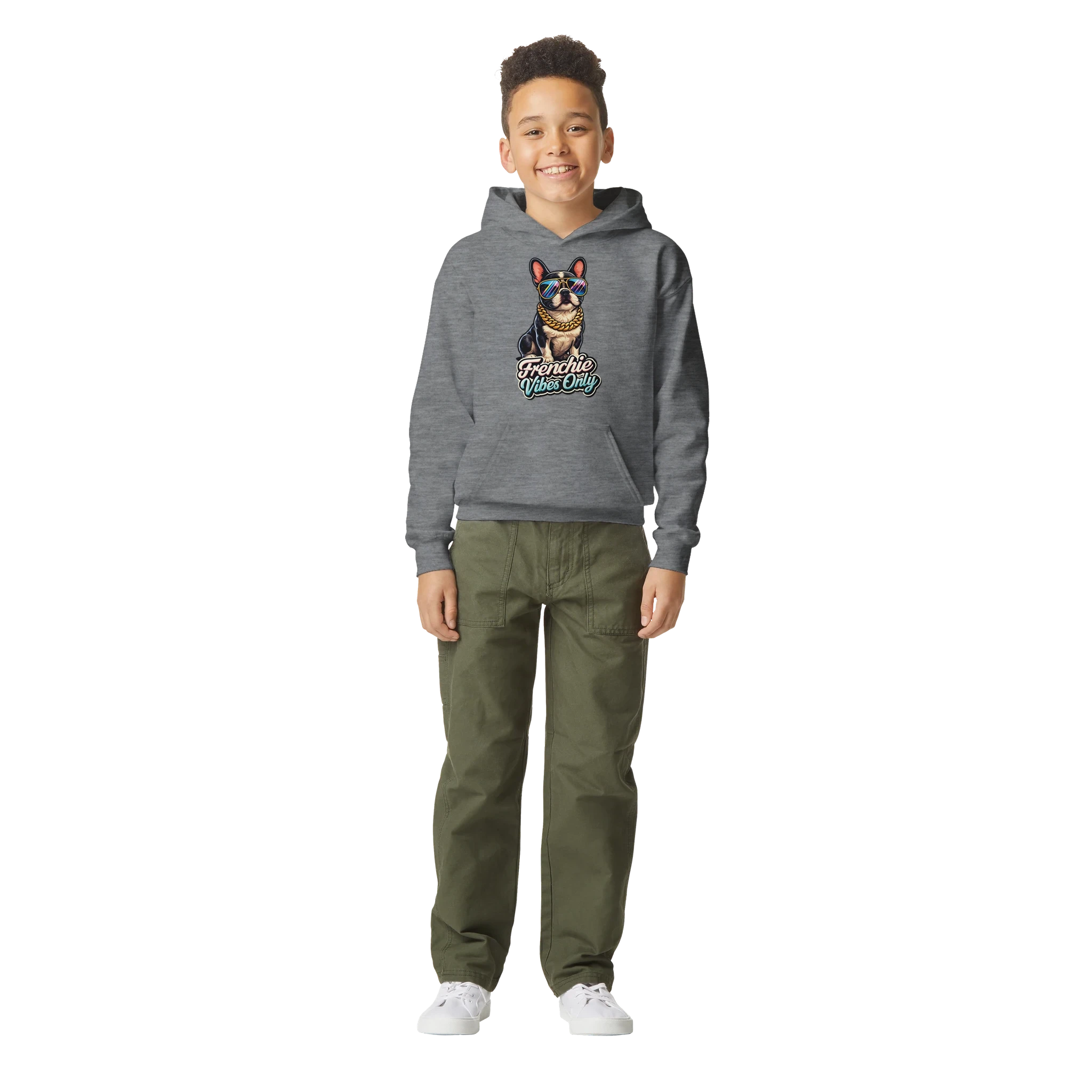 Kids Frenchie Vibes Only Hoodie