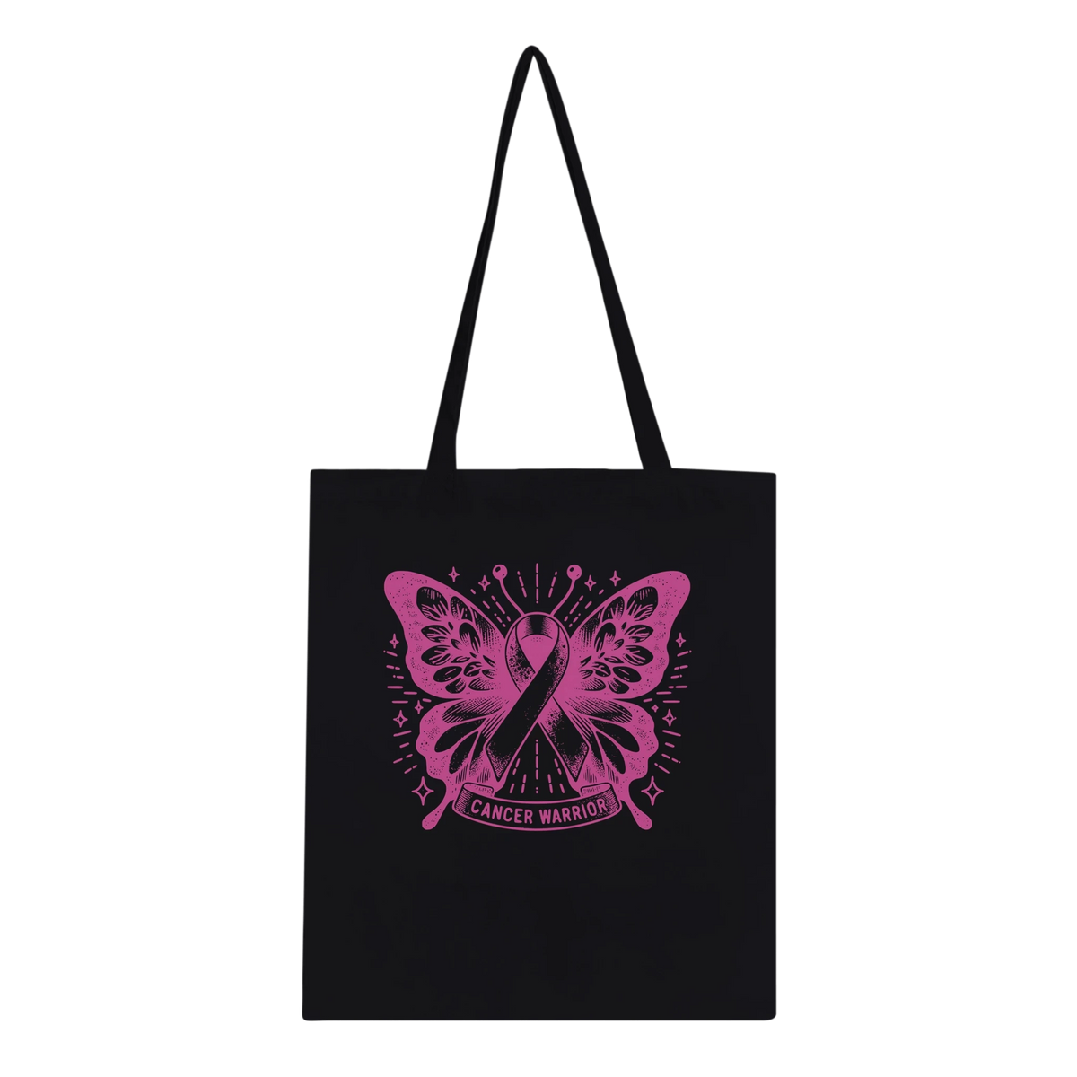 Breast Cancer Warrior Butterfly Tote Bag