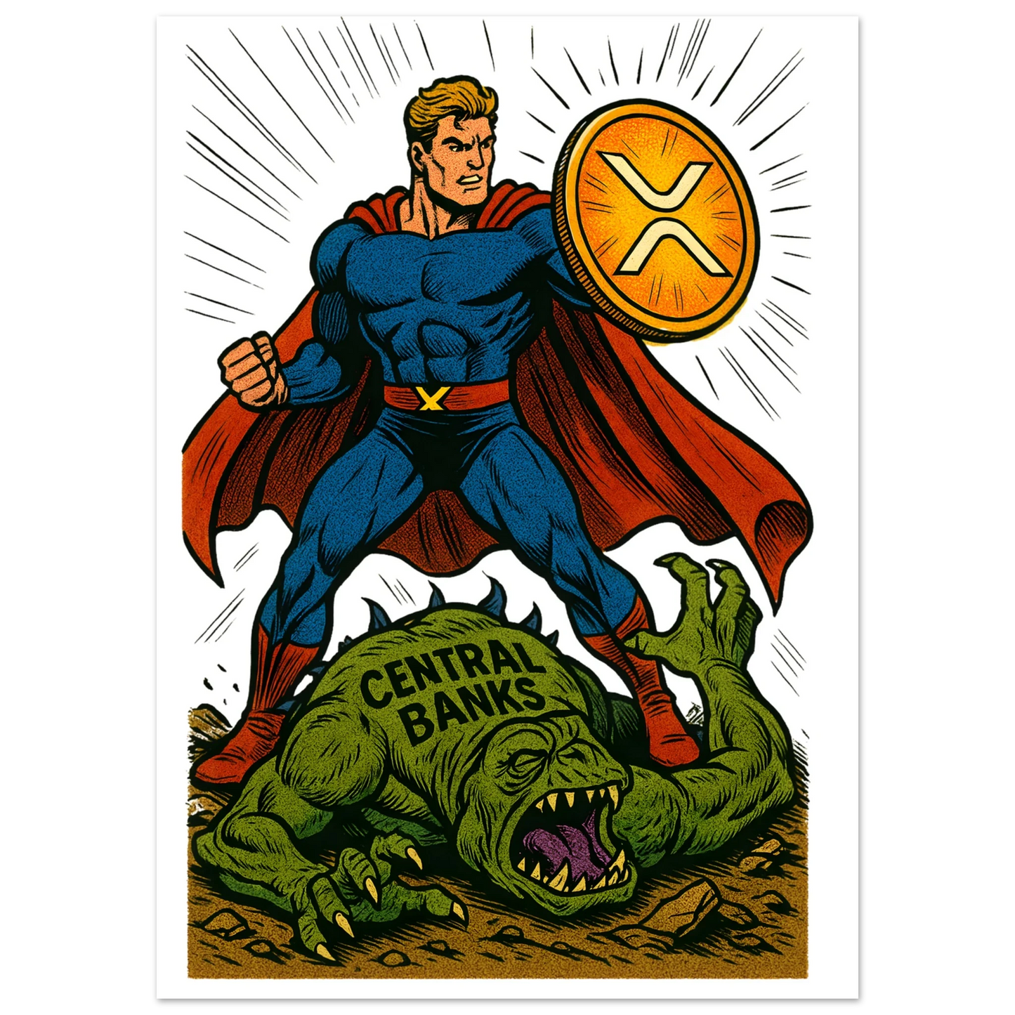 Crypto Hero XRP Fine Art Poster