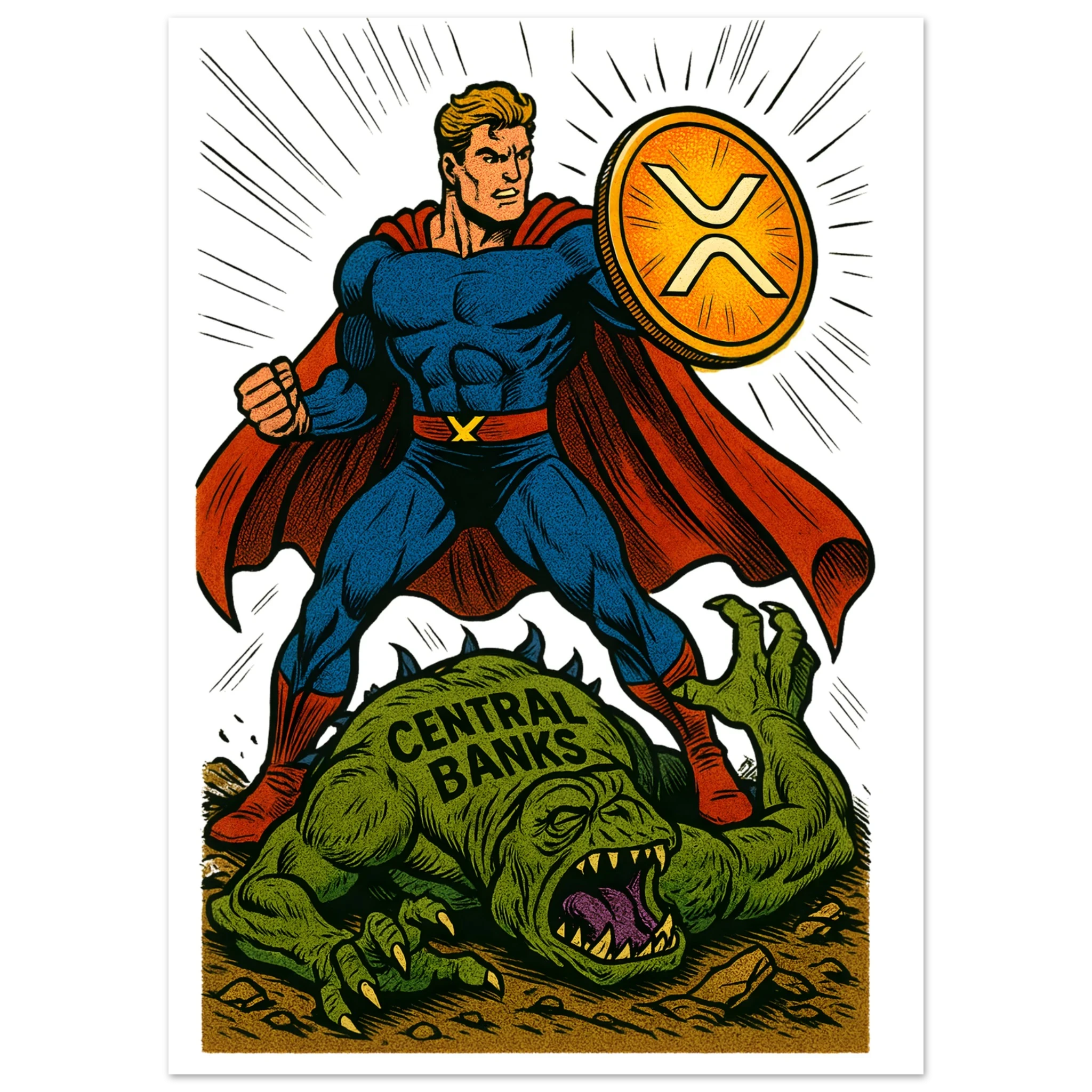 Crypto Hero XRP Fine Art Poster
