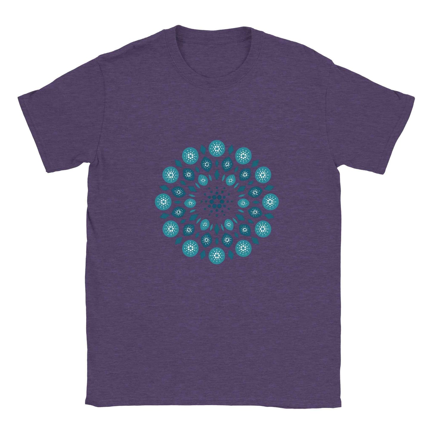 Cardano T-Shirt – Ornate Mandala Style in Cool Teal Hues