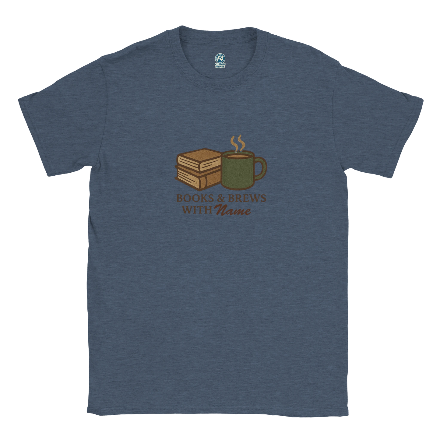 Books and Brews Personalized Bookish Shirt – Cozy Reading Coffee Tee - F4 Custom Prints