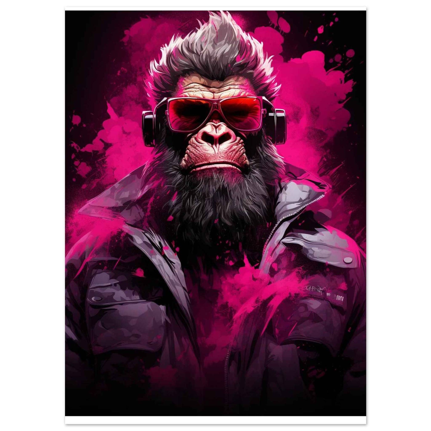 "Neon Gorilla Groove" Poster – Bold, Street-Art Inspired Wall Art (Multiple Sizes Available)