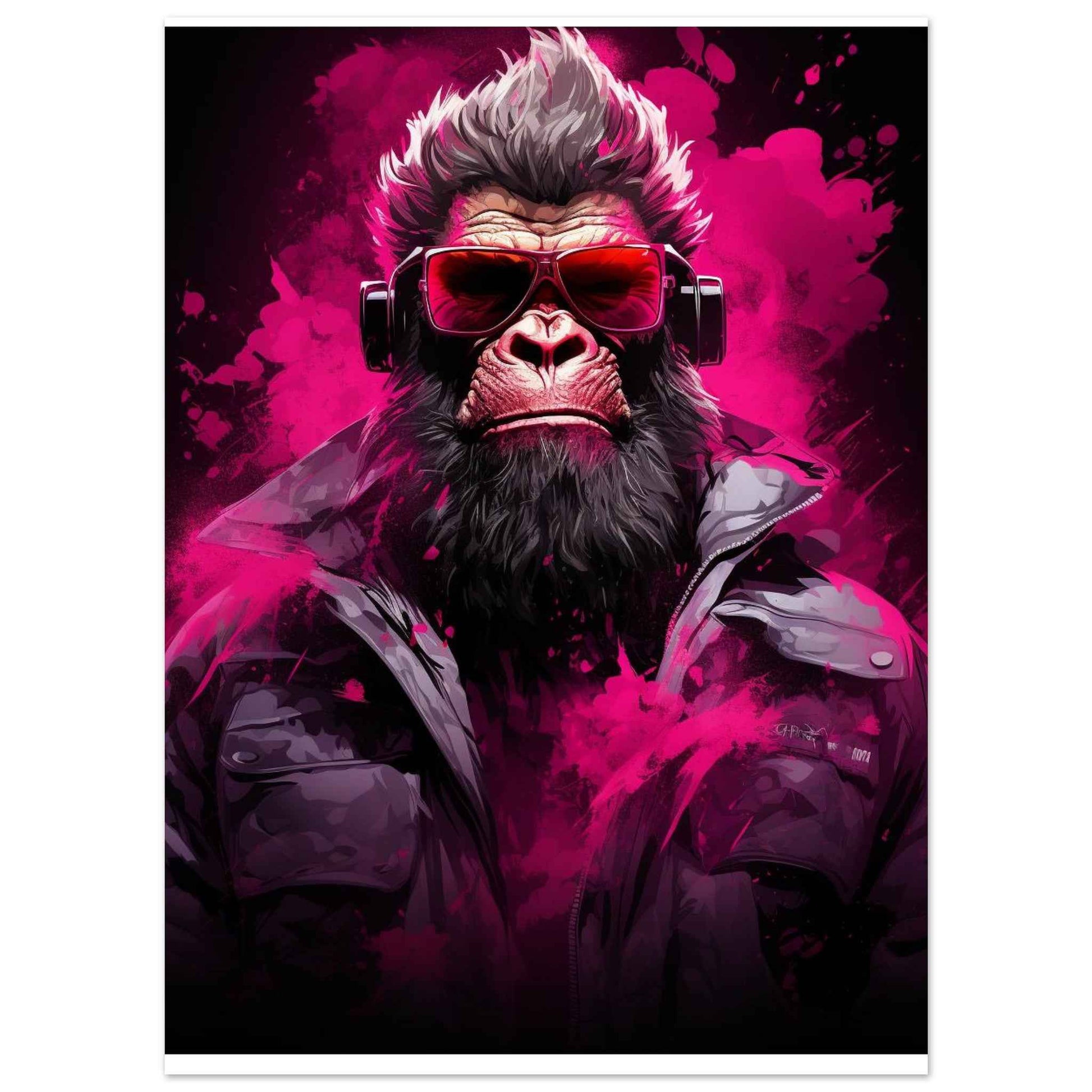 "Neon Gorilla Groove" Poster – Bold, Street-Art Inspired Wall Art (Multiple Sizes Available)
