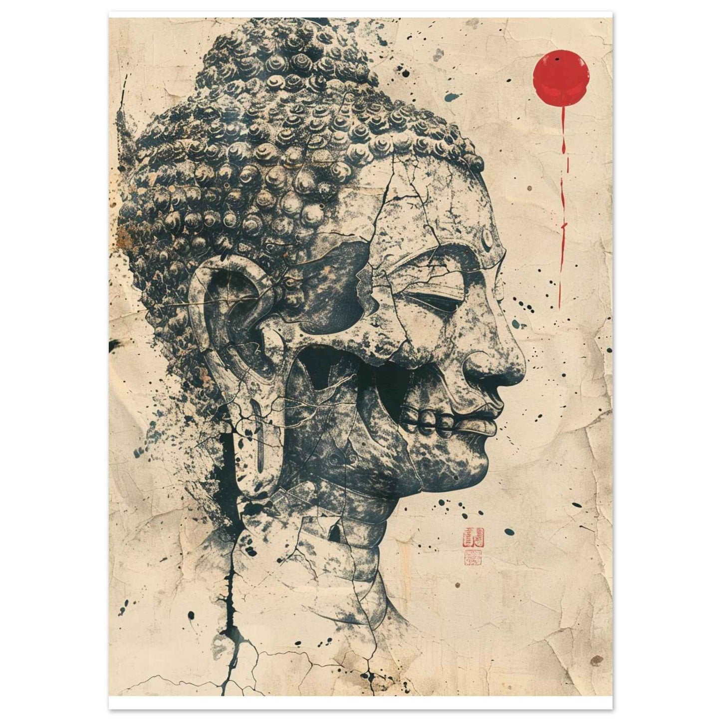 "Inner Buddha" Poster – Zen Urban Decay Wall Art (Multiple Sizes Available)