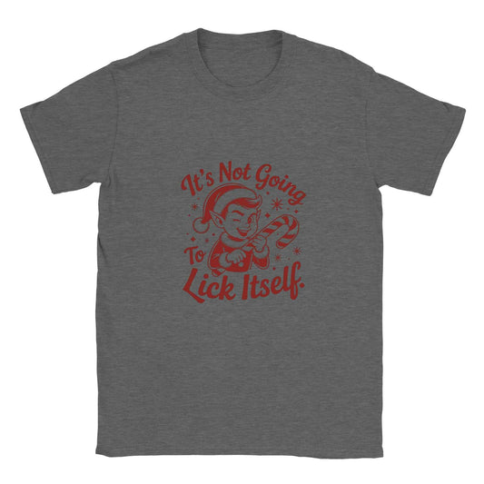 It's Not Going To Lick Itself Funny Elf Shirt – Festive Holiday Graphic Tee for Christmas Cheer