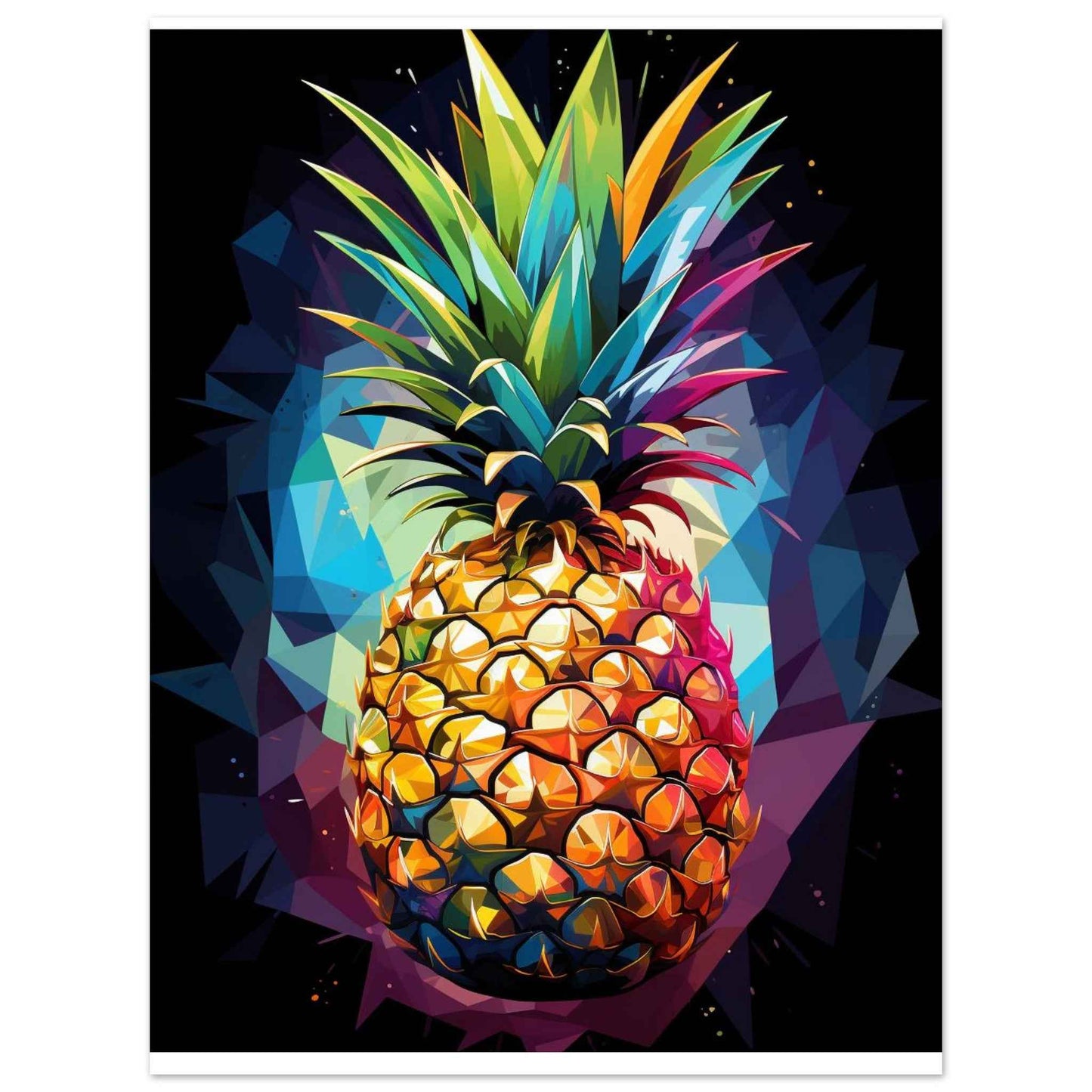 Neon Pineapple Poster – Vibrant Abstract Wall Art (Multiple Sizes Available)