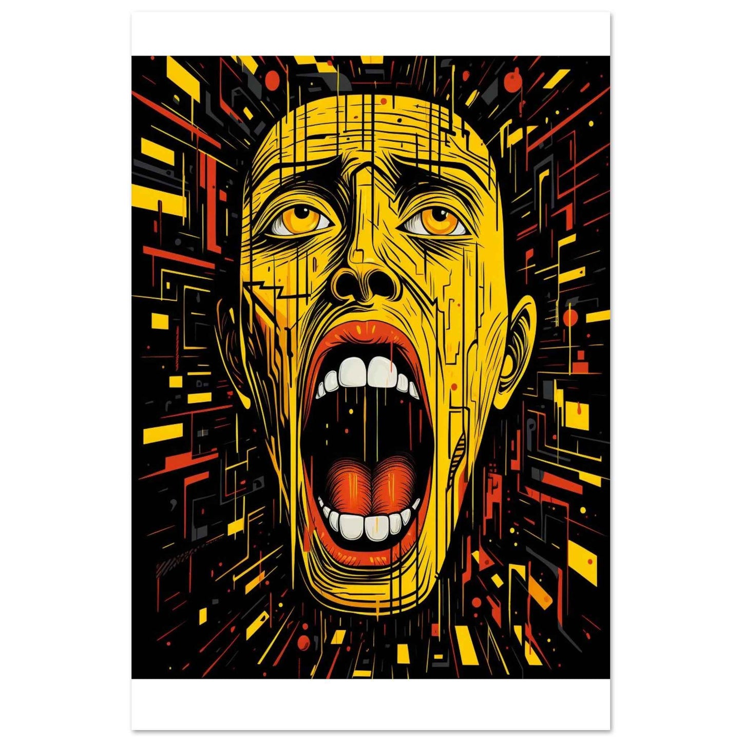 "The Scream" Poster – Bold Neo-Expressionist Wall Art (Multiple Sizes Available)