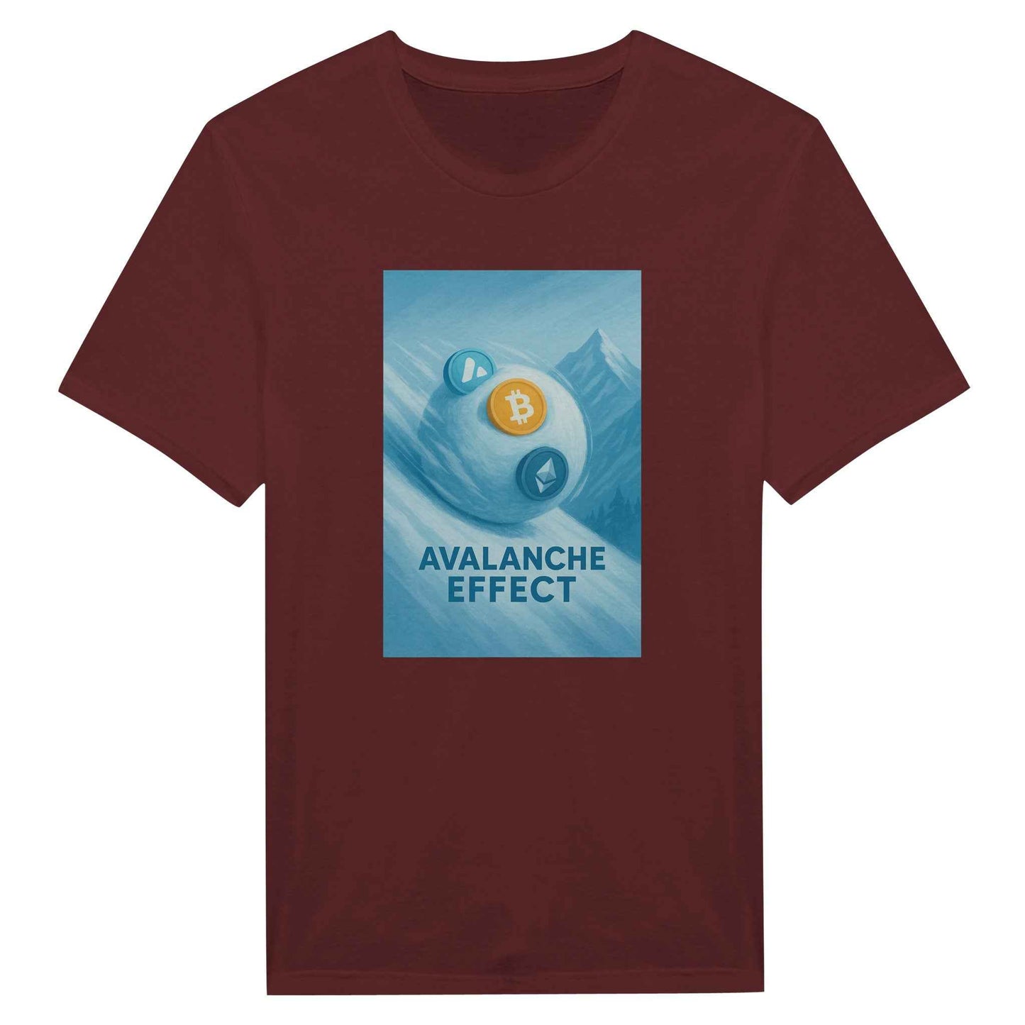 Crypto Avalanche Effect T-Shirt – Blockchain Snowball Graphic Tee in Multiple Colors