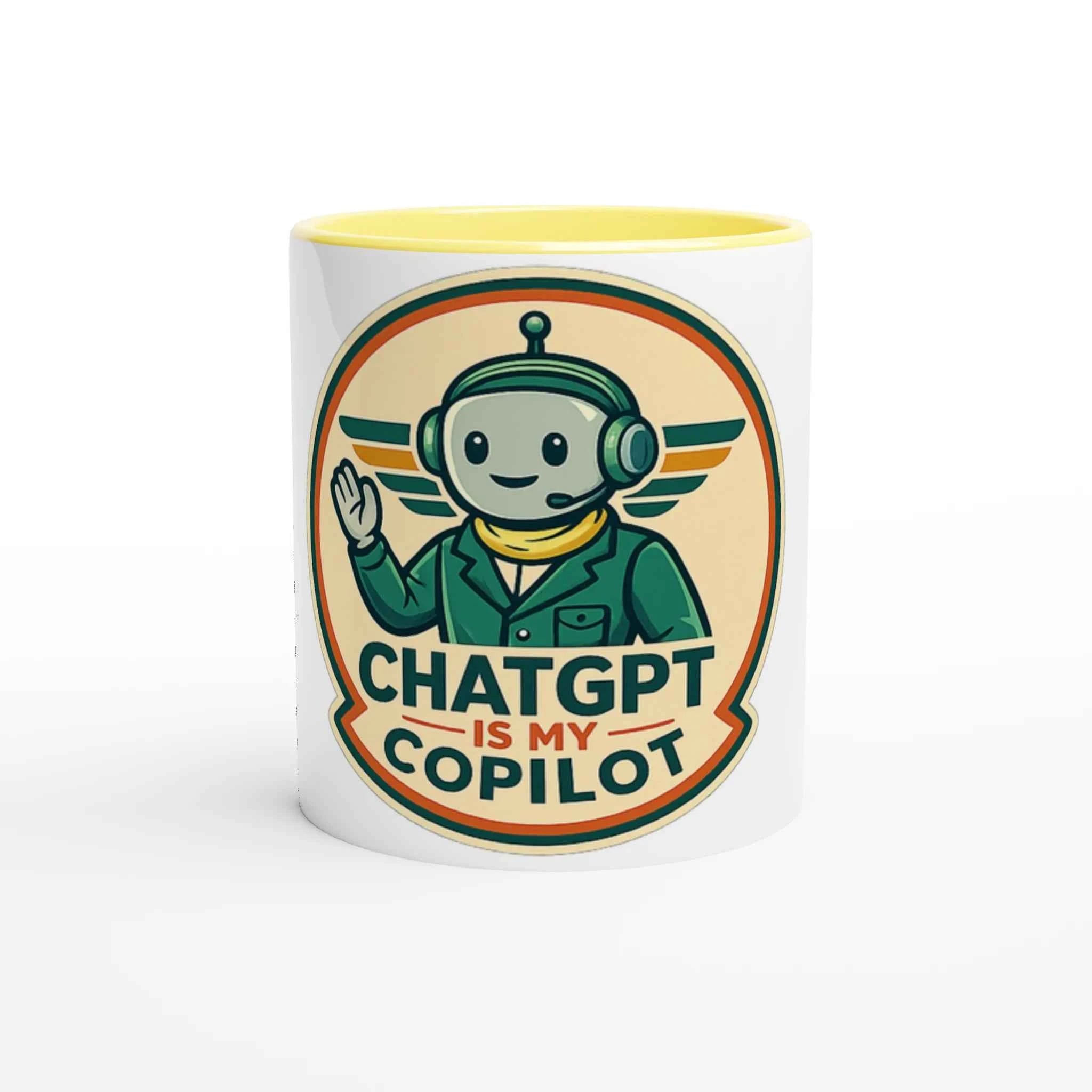 AI Co-Pilot Retro Tech 11oz Coffee Mug with Color Inside