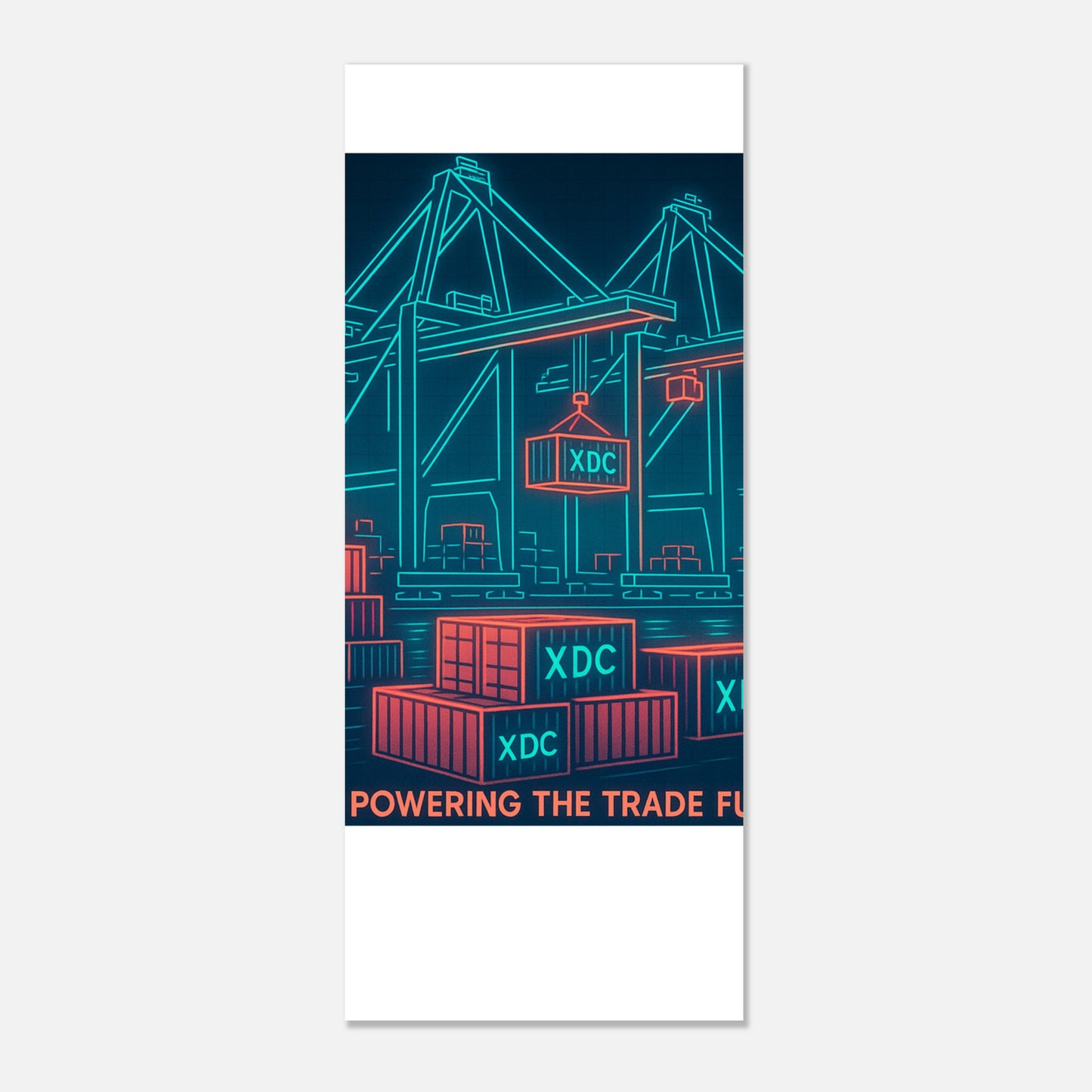 XDC Powering Trade Future Poster – Neon Tech Crypto Wall Art - F4 Custom Prints